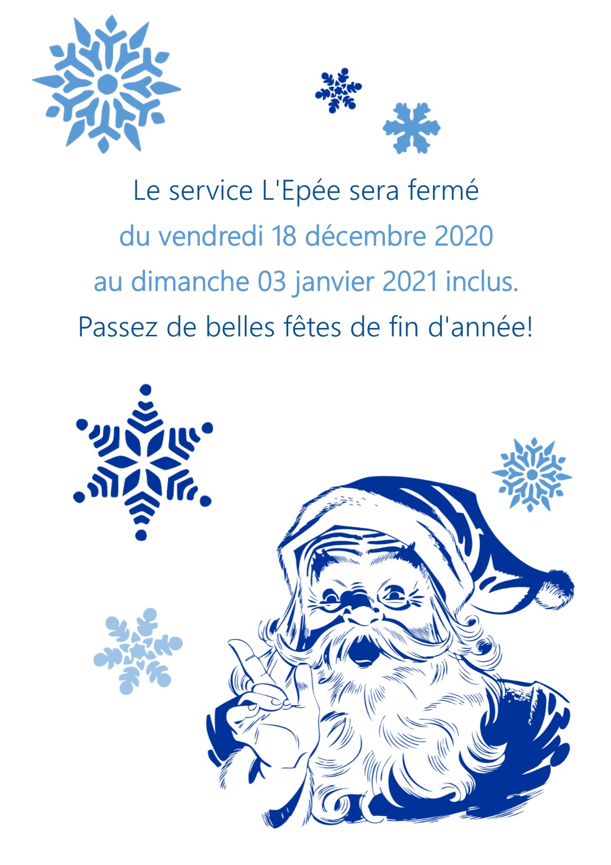 Noël fermeture Epée